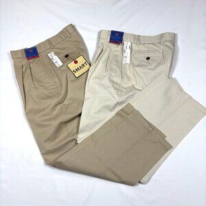 NWT VTG Lot of 2 Norsport Boat Classics Pleated Pants Yacht Rock Wear Mens 32X30